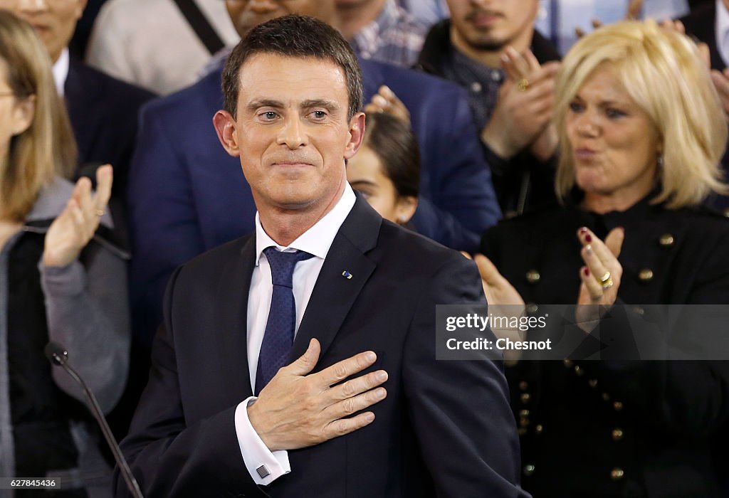 Manuel Valls Announces He Is Candidate For France Presidential Elections At Evry