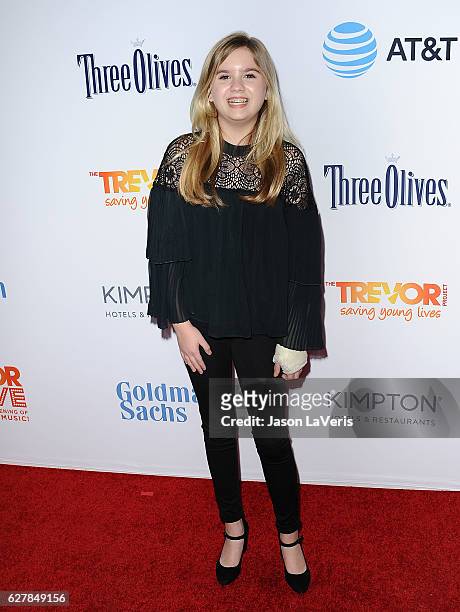 Actress Kyla Kenedy attends the TrevorLIVE Los Angeles 2016 fundraiser at The Beverly Hilton Hotel on December 4, 2016 in Beverly Hills, California.