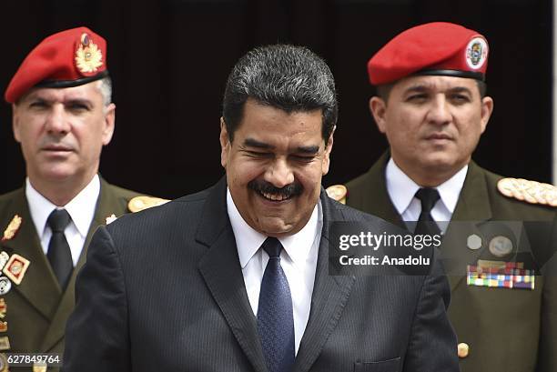 Venezuelan President Nicolas Maduro is seen after a meeting with Trinidad and Tobago Prime Minister Keith Rowley at Miraflores presidential palace in...