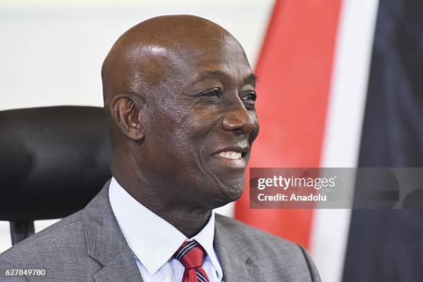 Trinidad and Tobago Prime Minister Keith Rowley is seen during a meeting with Venezuelan President Nicolas Maduro at Miraflores presidential palace...