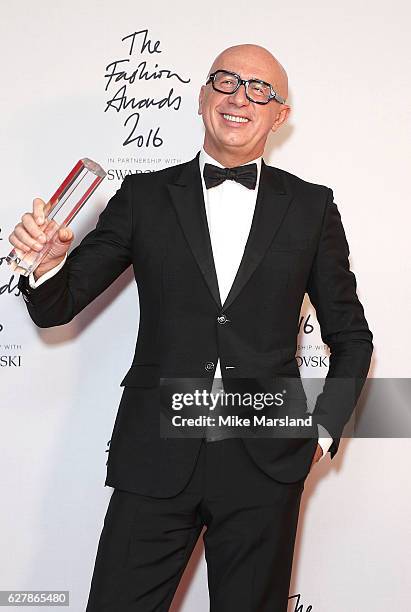 Marco Bizzarri, winner of the International Business Leader award for Gucci, poses at The Fashion Awards 2016 at Royal Albert Hall on December 5,...