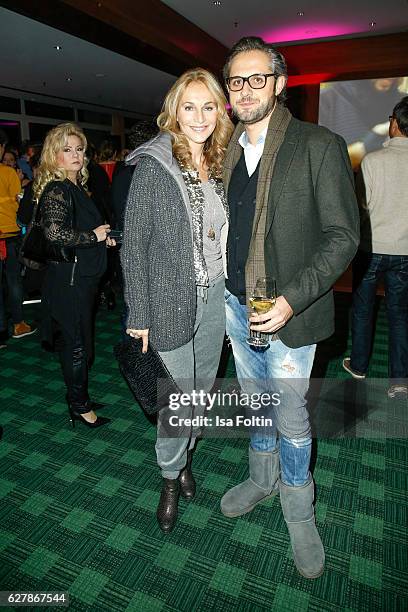 German actress Caroline Beil and her boyfriend Philipp Sattler attend the 1st Anniversary Celebration Of Berlin Blonds on December 5, 2016 in Berlin,...
