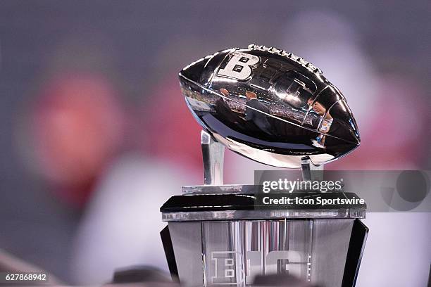 The Big 10 Championship trophy during the Big 10 Championship game between the Penn State Nittany Lions and Wisconsin Badgers on December 3 at Lucas...