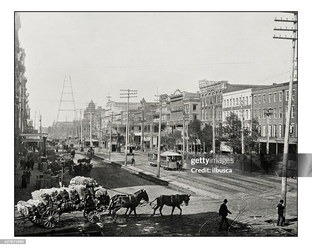 Antique photograph of Canal Street, New Orleans