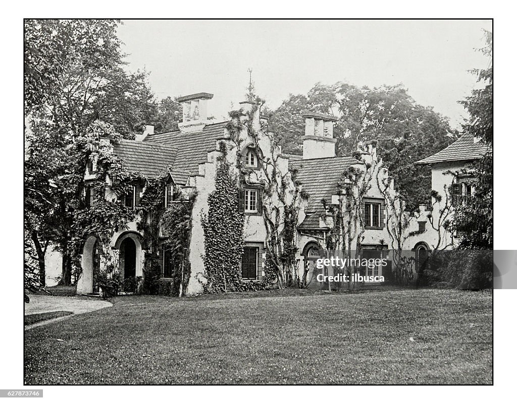 Antique photograph of "Sunnyside" on the River Hudson