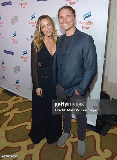Honorary Host Committee Member Maria Bello and Elijah Allan-Blitz attend Equality Now's third annual "Make Equality Reality" gala on December 5, 2016...