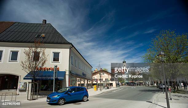 europe, germany, bavaria, bad aibling village, view of architecture and buildings - village stock-fotos und bilder