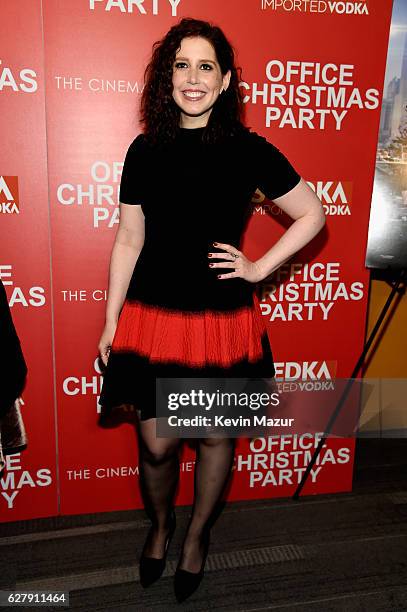 Vanessa Bayer attends the Paramount Pictures with The Cinema Society & Svedka host a screening of "Office Christmas Party" at Landmark Sunshine...