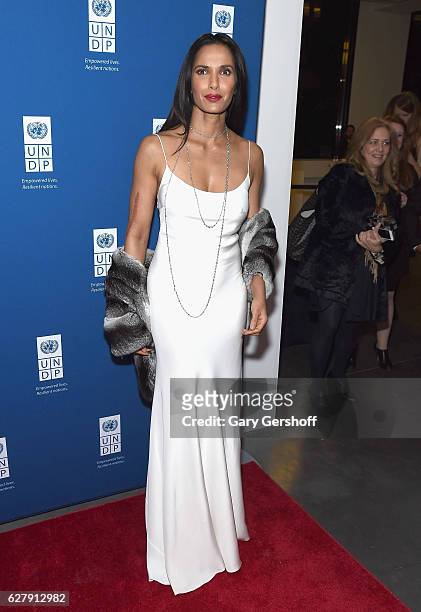 Event host Padma Lakshmi attends the 2016 United Nations Development Programme Global Goals Gala at Phillips on December 5, 2016 in New York