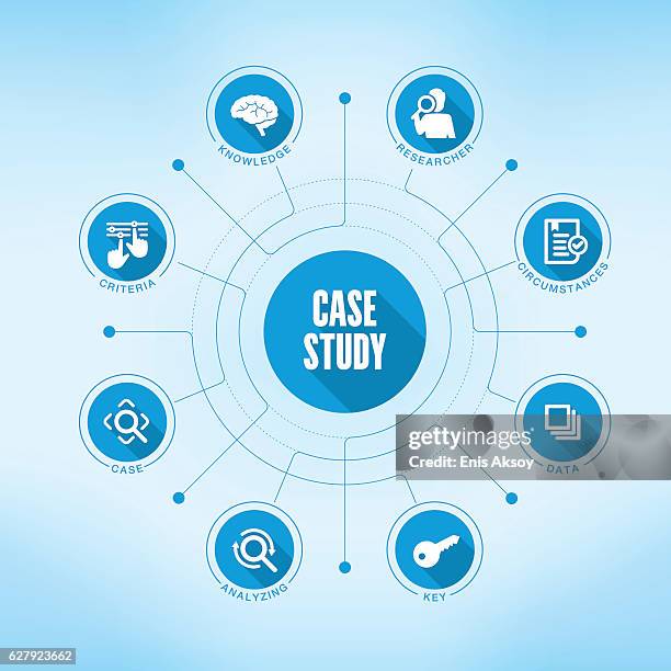 case study keywords with icons - case study stock illustrations