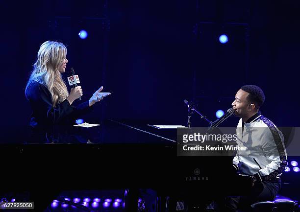 John Legend speaks with host Ellen K live on the Honda Stage at the iHeartRadio Theater LA on December 5, 2016 in Burbank, California.