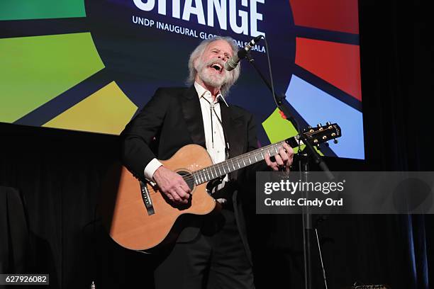 Musician Bob Weir performs at the United Nations Development Programme Inaugural Global Goals Gala: A Night for Change at Phillips in Manhattan on...