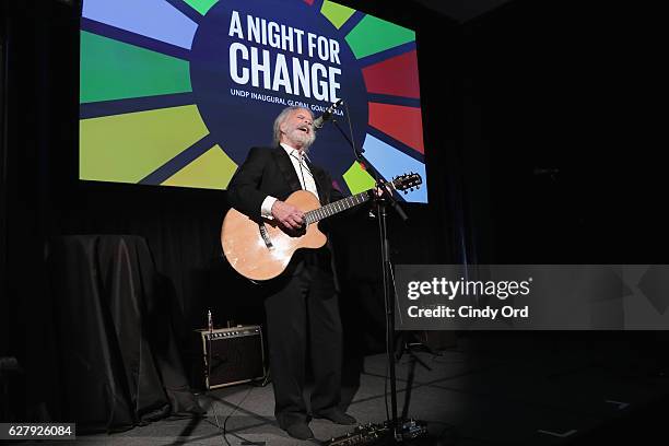 Musician Bob Weir performs at the United Nations Development Programme Inaugural Global Goals Gala: A Night for Change at Phillips in Manhattan on...