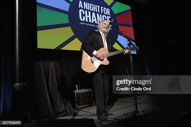 Musician Bob Weir performs at the United Nations Development Programme Inaugural Global Goals Gala: A Night for Change at Phillips in Manhattan on...