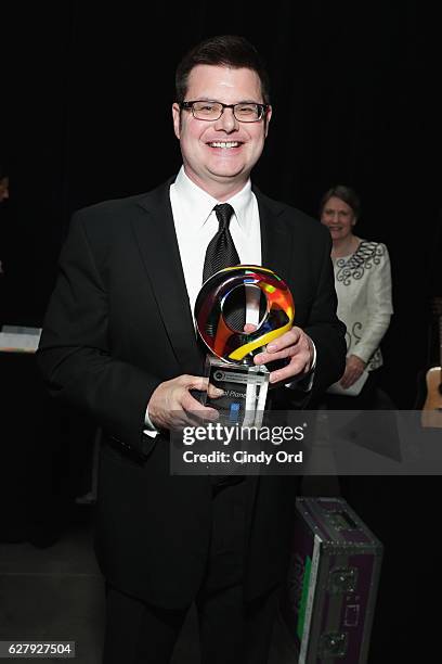 Founder and CEO of Tribal Planet Inc, Jeff Martin accepts an award onstage during the United Nations Development Programme Inaugural Global Goals...