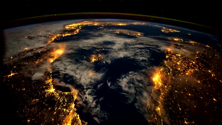 Earth From Space Station At Night 612x344