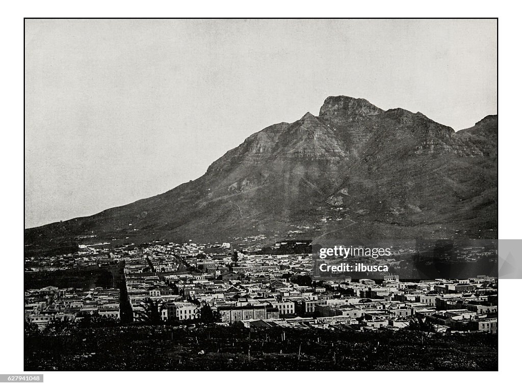 Antique photograph of Cape Town Table Mountain