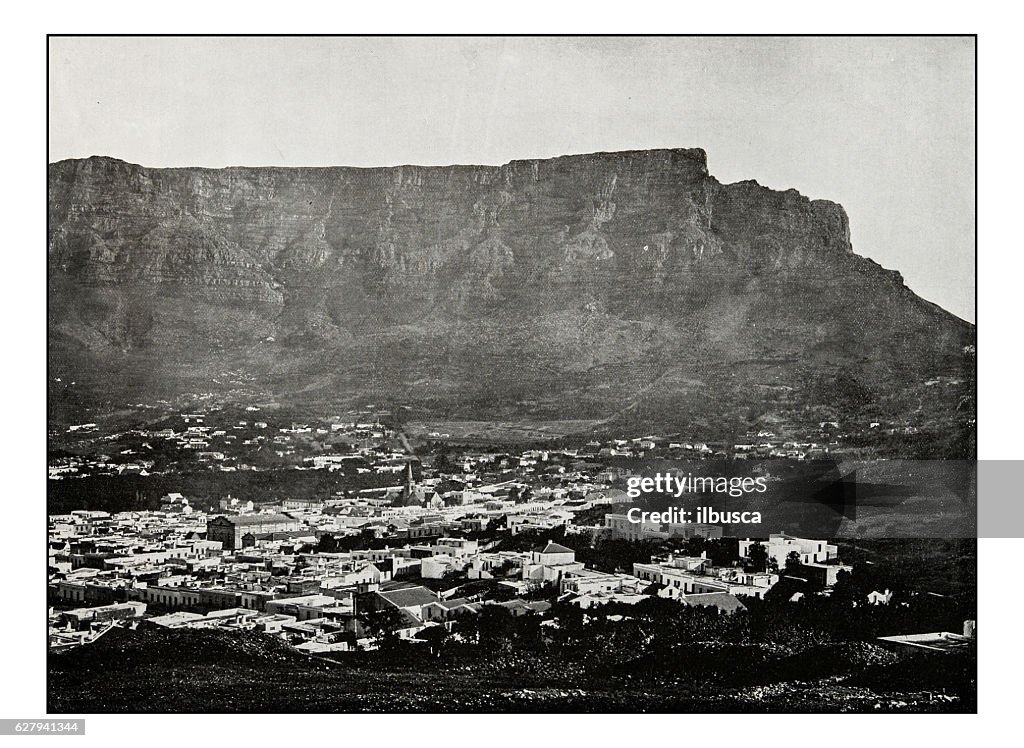Antique photograph of Cape Town Table Mountain