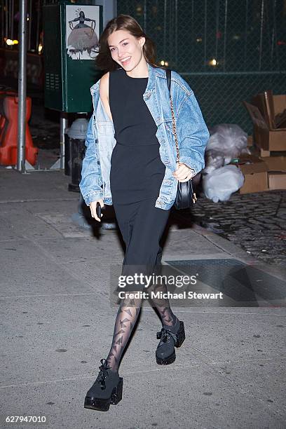 Model Grace Elizabeth attends the Victoria's Secret Fashion Show viewing party at the Highline Stages on December 5, 2016 in New York City.