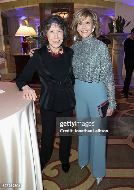 Actress Lily Tomlin and honoree Jane Fonda attend Equality Now's third annual "Make Equality Reality" gala on December 5, 2016 in Beverly Hills,...