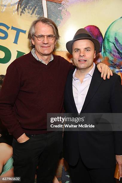 Bartlett Sher and J.T. Rogers attend the press reception for the Opening Night of the Lincoln Center Theater Production of 'The Babylon Line' at the...