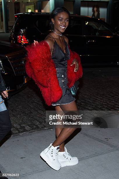 Model Zuri Tibby attends the Victoria's Secret Fashion Show viewing party at the Highline Stages on December 5, 2016 in New York City.