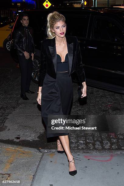 Model Devon Windsor attends the Victoria's Secret Fashion Show viewing party at the Highline Stages on December 5, 2016 in New York City.