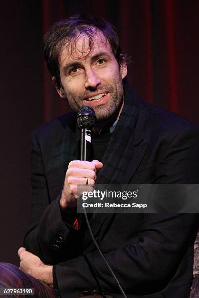 Musician Andrew Bird speaks onstage at An Evening with Andrew Bird at The GRAMMY Museum on December 5, 2016 in Los Angeles, California.