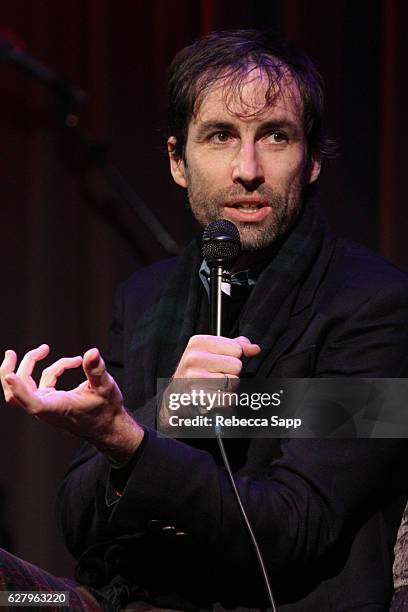 Musician Andrew Bird speaks onstage at An Evening with Andrew Bird at The GRAMMY Museum on December 5, 2016 in Los Angeles, California.