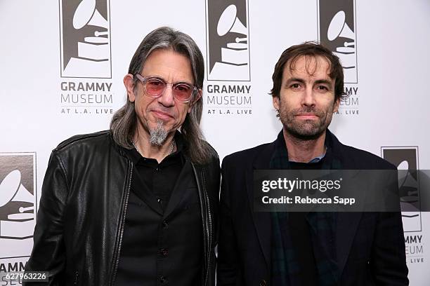 Vice President of the GRAMMY Foundation Scott Goldman and musician Andrew Bird attend An Evening with Andrew Bird at The GRAMMY Museum on December 5,...