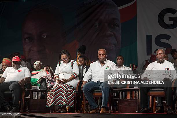 Incumbent Ghana president John Dramani Mahama , of the NDC and Kwesi Amissah-Arthur , Vice President of Ghana, attend in the Accra Sports Stadium on...