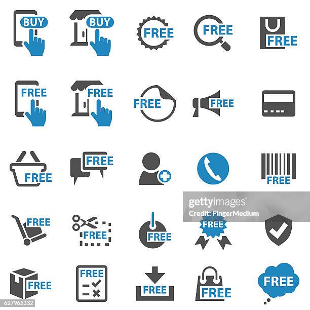 shopping icon set - emblem credit card payment stock illustrations