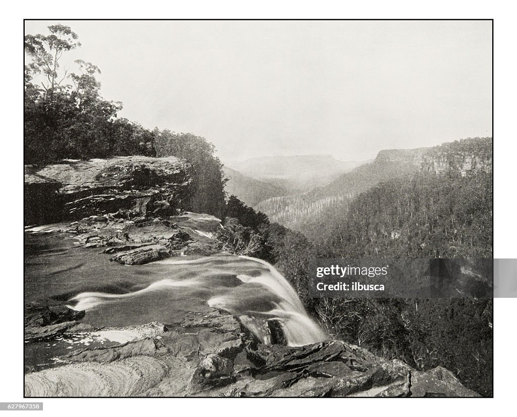 Antique photograph of Fitzroy falls