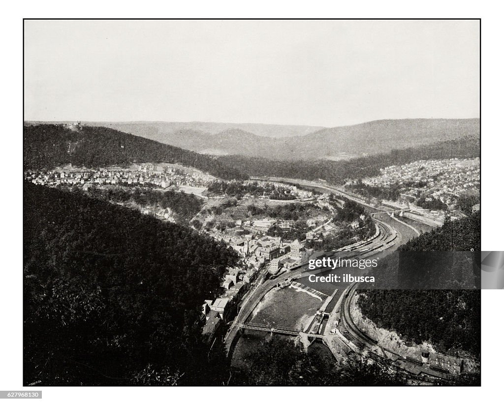 Antique photograph of Great loop at Mauch Chunk, Pennsylvania