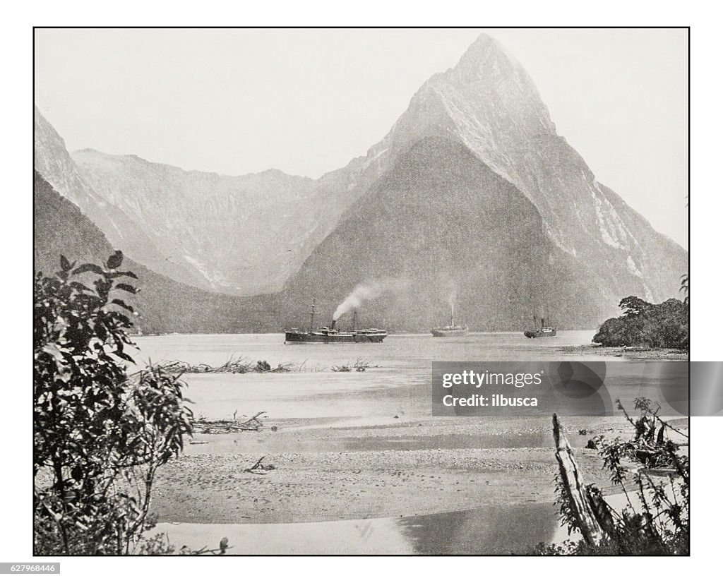 Antique photograph of Mitre Peak