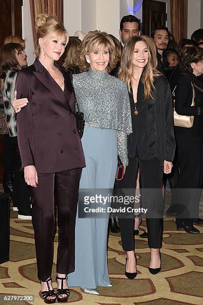 Melanie Griffith, Jane Fonda and Elizabeth Olsen attend Equality Now's 3rd Annual "Make Equality Reality" Gala - Arrivals at Montage Beverly Hills on...