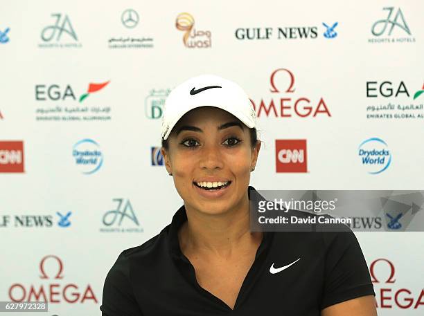 Cheyenne Woods of the United States talking to the media during her press conference prior to teeing off during the pro-am as a preview for the 2016...