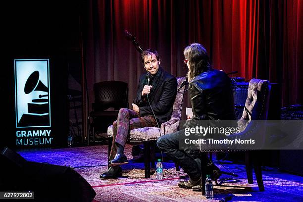 Andrew Bird and Scott Goldman speak at The GRAMMY Museum on December 5, 2016 in Los Angeles, California.