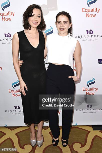 Aubrey Plaza and Mae Whitman attend Equality Now's 3rd Annual "Make Equality Reality" Gala - Arrivals at Montage Beverly Hills on December 5, 2016 in...