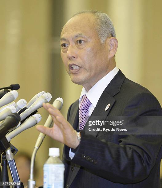 Japan - New Tokyo Gov. Yoichi Masuzoe holds his inaugural press conference at the Tokyo metropolitan government office in Tokyo on Feb. 12, 2014....
