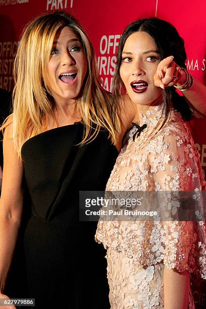 Jennifer Aniston and Olivia Munn attend the Paramount Pictures with Paramount Pictures with The Cinema Society & Svedka Host a Screening of "Office...
