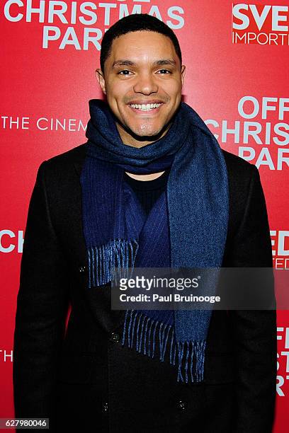 Trevor Noah attends the Paramount Pictures with Paramount Pictures with The Cinema Society & Svedka Host a Screening of "Office Christmas Party" at...