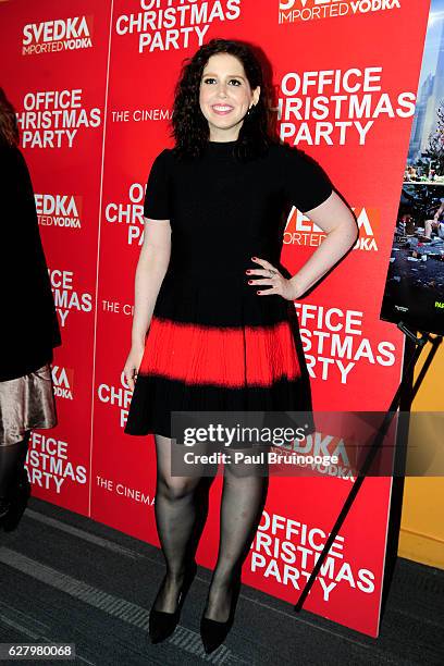 Vanessa Bayer attends the Paramount Pictures with Paramount Pictures with The Cinema Society & Svedka Host a Screening of "Office Christmas Party" at...