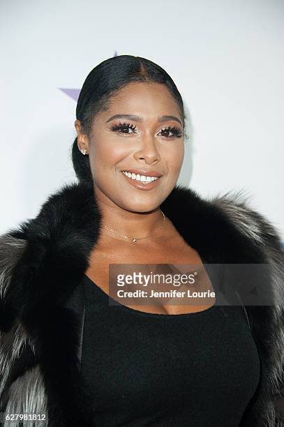 Althea Heart arrives at the 9th Annual Manifest Your Destiny Toy Drive and Fundraiser on December 5, 2016 in Los Angeles, California.
