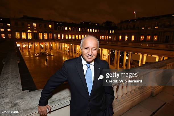 The president of the Constitutional Council, Laurent Fabius poses for Paris Match on november 17, 2016 in Paris, France.