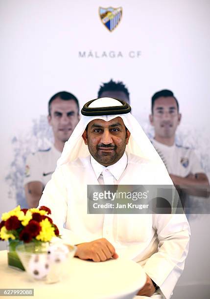Malaga FC owner and president Sheikh Abdullah Al Thani poses during day three of Soccerex Asia on December 6, 2016 in Doha, Qatar.
