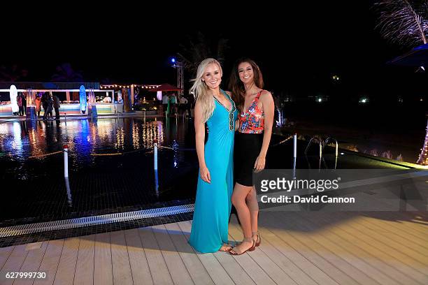 Blair O'Neal of the United States and Brooke Cunnigham of the United States at the constellation cocktail party at the Jebel Ali Hotel and Golf...