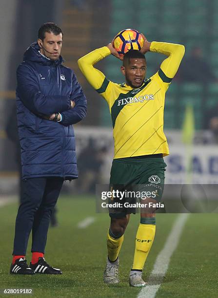 Pacos Ferreira's midfielder Bruno Santos from Brazil in action during the Primeira Liga match between Pacos de Ferreira and Boavista FC at Estadio da...