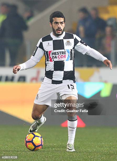 Boavista FC's midfielder Emin Makhmudov in action during the Primeira Liga match between Pacos de Ferreira and Boavista FC at Estadio da Mata Real on...