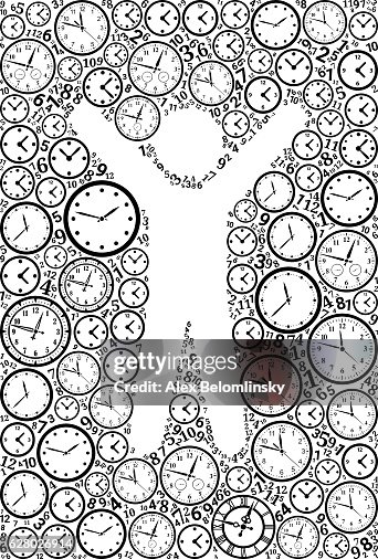 Guy on Time and Clock Vector Icon Pattern Guy on Time and Clock Vector Icon Pattern